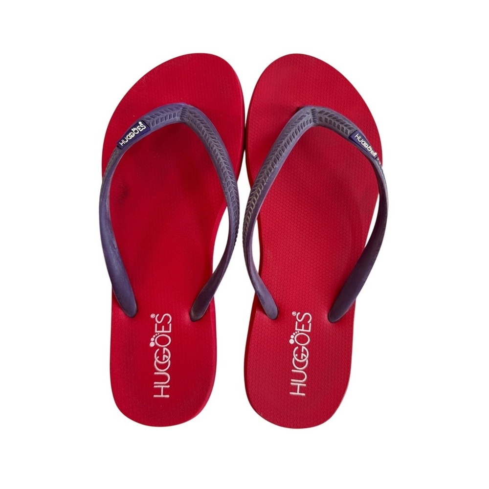 Huggoes Women Red Purple Flip Flop Sandals Size UK 7 TH 10